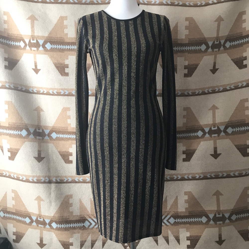 Black and Gold sparkle stretch dress